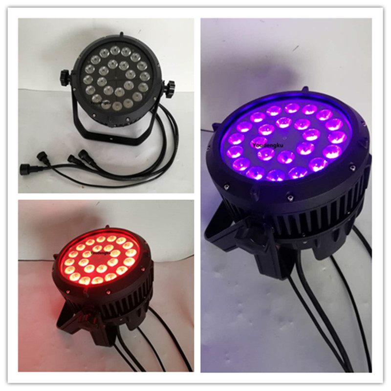 4 pieces par 64 waterproof ip 65 led 24x18w rgbwa uv 6 in 1 par led waterproof par 64