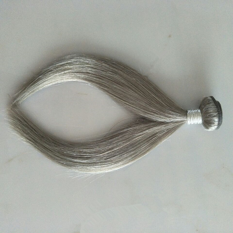 market hot sale silver grey hair extensions 4pcs lot human grey hair weave 100g brazilian straight wave virgin hair weft free