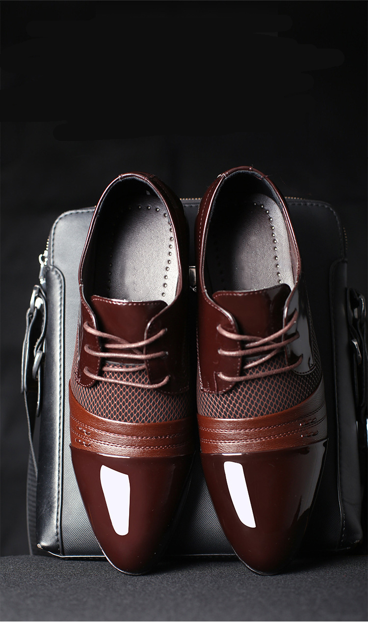 2018 New Arrival Men Shoes Black Brown Burgundy Genuine Leather Men Business Shoes US Size 7-11 With Free Shipping