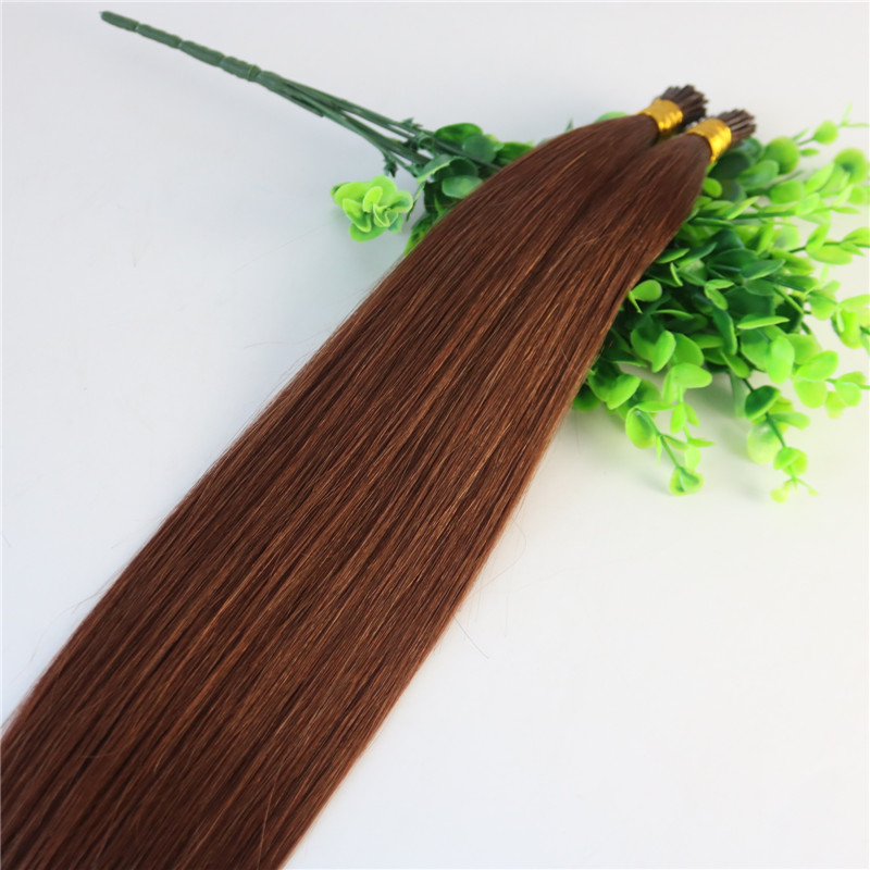 Auburn Brown #33 Stick-tip Extensions Brazilian Human Hair 100Strands 100gram Straight Keratin I-tip Human Hair Extensions
