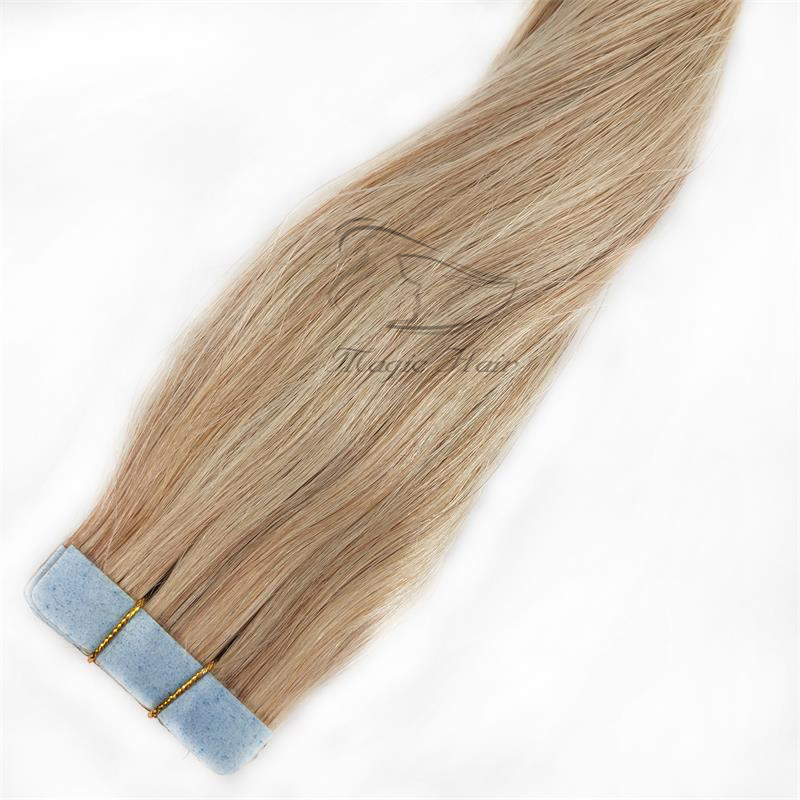 Human Virgin Hair Extensions PU Tape Remy Full Head Balayage Color 16/22 Skin Weft Vrigin Hair 50g 20PCS Hair Extensions