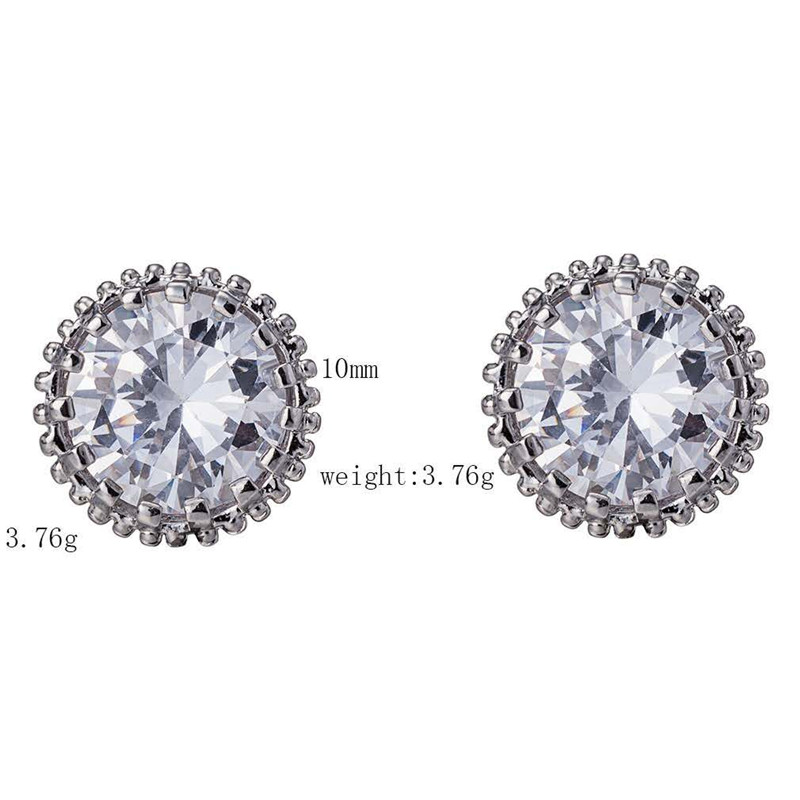 New Arrival Best Friends 18K White Gold Plated Earings Big Diamond Earrings for Women White Zircon Earrings