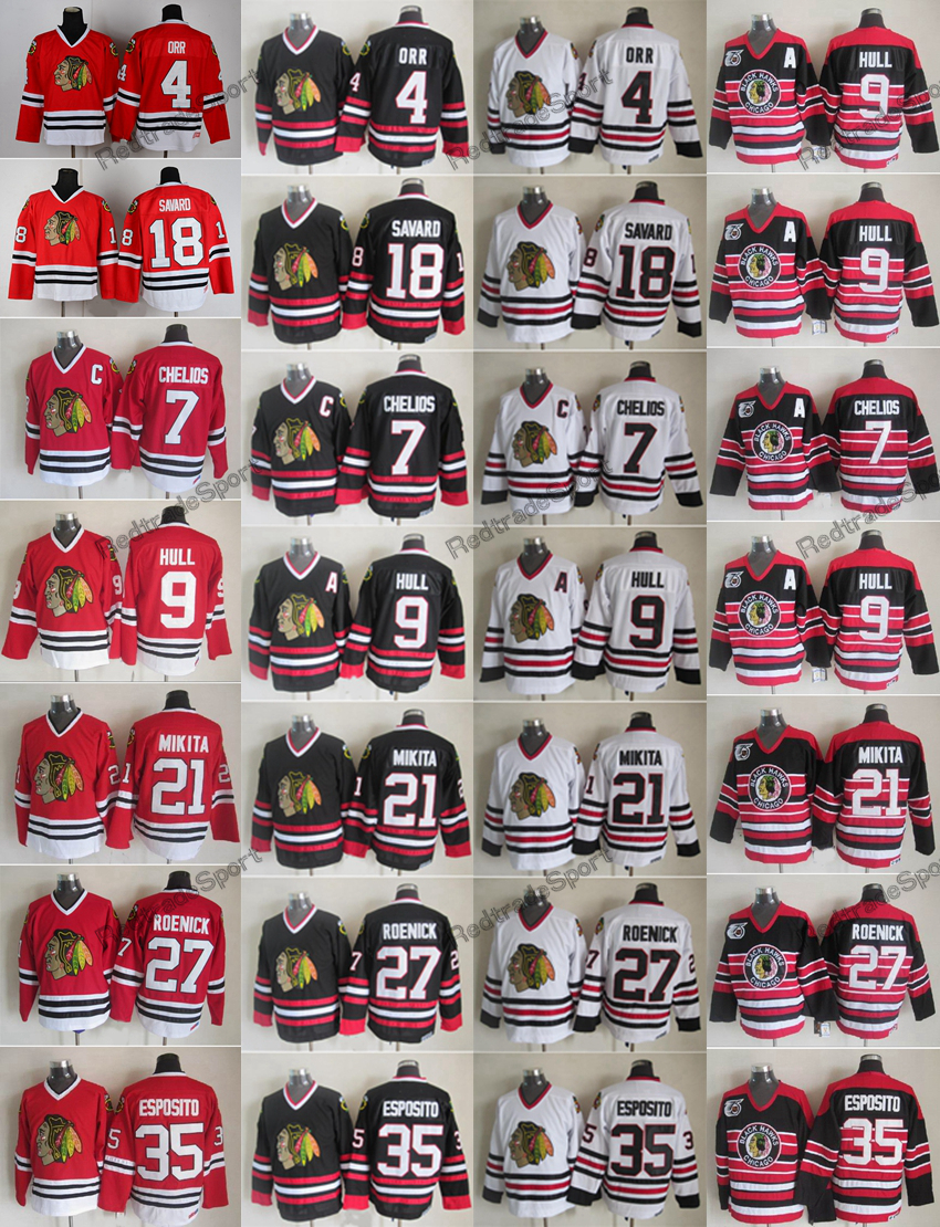 Vintage Chicago Blackhawks Hockey Jerseys 21 Stan Mikita 35 Tony Esposito 4 Bobby Orr 7 Chris Chelios 27 Jeremy Roenick 9 Bobby Hull Jersey Red White Black 75th Shirts, 75th black
Vintage Chicago Blackhawks Hockey Jerseys 21 Stan Mikita 35 Tony Esposito 4 Bobby Orr 7 Chris Chelios 27 Jeremy Roenick 9 Bobby Hull Jersey Red White Black 75th Shirts, 75th black