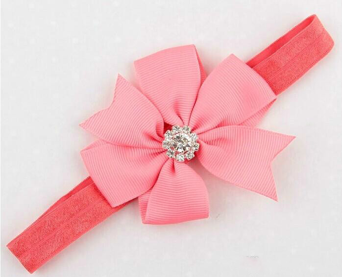 Free Shipping Wholesale 18 Colors Rhinestone Dovetail Bow Baby Girl Headbands Headband Jewelry Children Hairband Girls Hair Bows Accessories