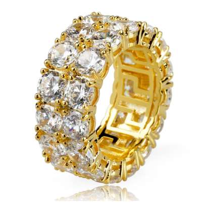 MN044 JN Eternity Mens Greek ring Gold Fashion Iced out Hip hop ring For men