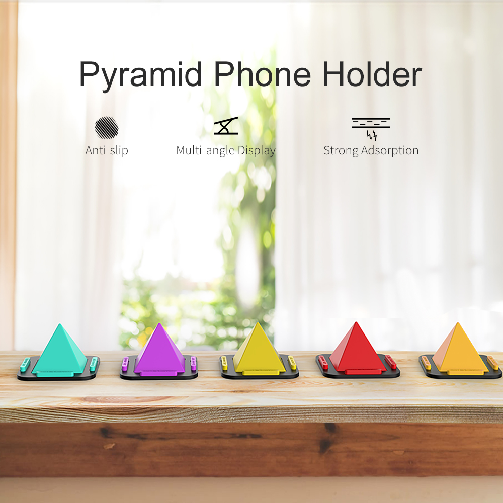 5 couleurs universel pour téléphone portable Support Desk Mount Holder support pour Smartphone Tablet silicone souple antidérapante Pyramide Supp