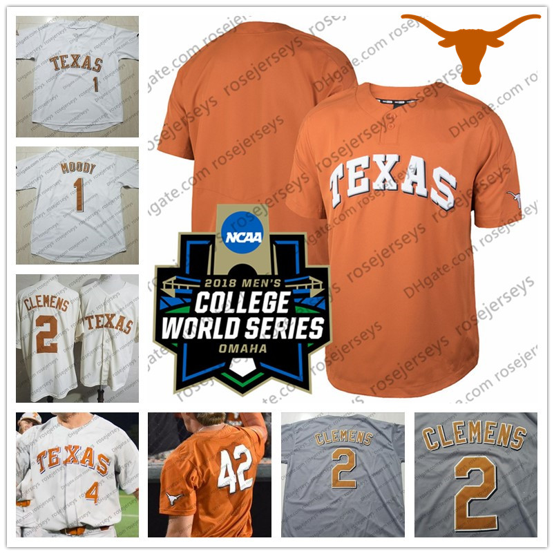 Custom Texas Longhorns College Baseball White Orange Cream Gray Any Number Name #2 Kody Clemens 51 Jake McKenzie NCAA 2018 CWS Jersey S-4XL, Gray button
Custom Texas Longhorns College Baseball White Orange Cream Gray Any Number Name #2 Kody Clemens 51 Jake McKenzie NCAA 2018 CWS Jersey S-4XL, Gray button
