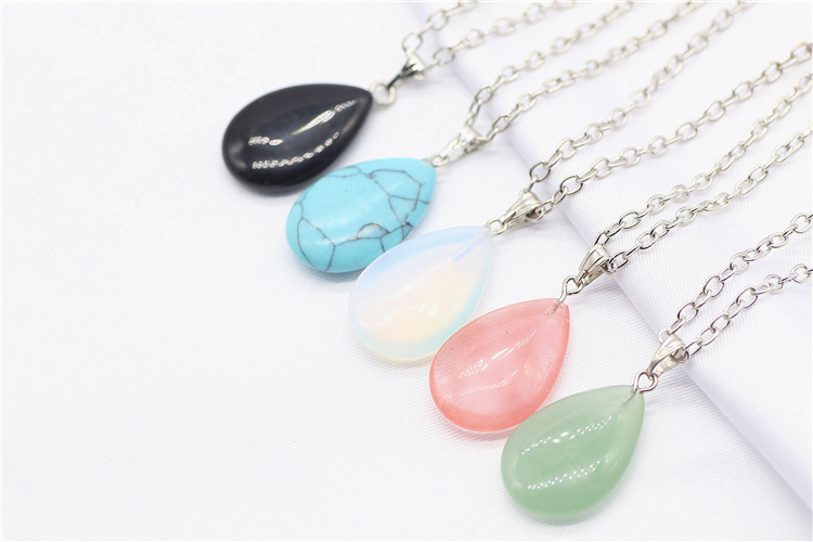 Wholesale Quartz Crystal Gem Necklace Blue Turquoise crystal natural stone pendant Water Drop Pendant Necklace For Women
Wholesale Quartz Crystal Gem Necklace Blue Turquoise crystal natural stone pendant Water Drop Pendant Necklace For Women