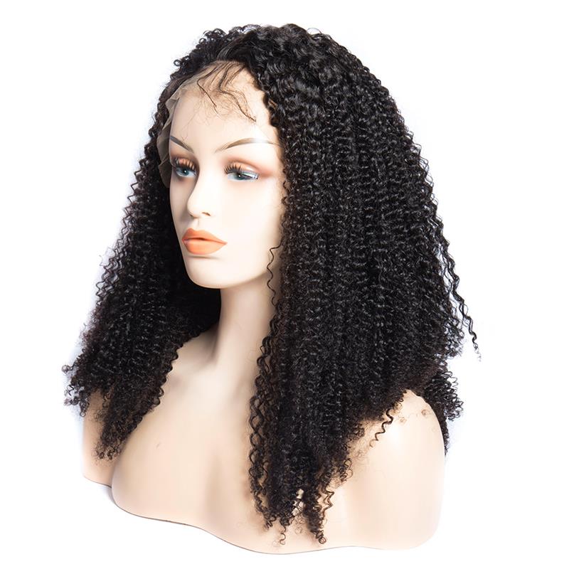 Afro Kinky Curly Lace Front Human Hair Wigs With Bangs Brazilian Full Lace Human Hair Wig Curly For Black Women Grade 9A