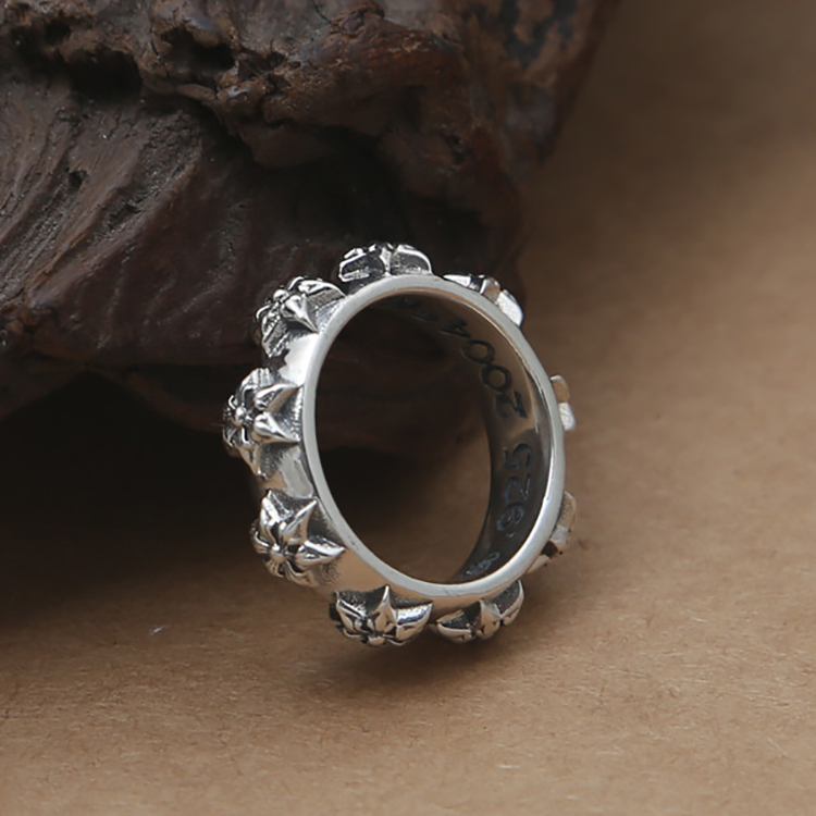 Brand new 925 sterling silver jewelry vintage American style designer band rings for men & women star shape unique ring gift free shipping