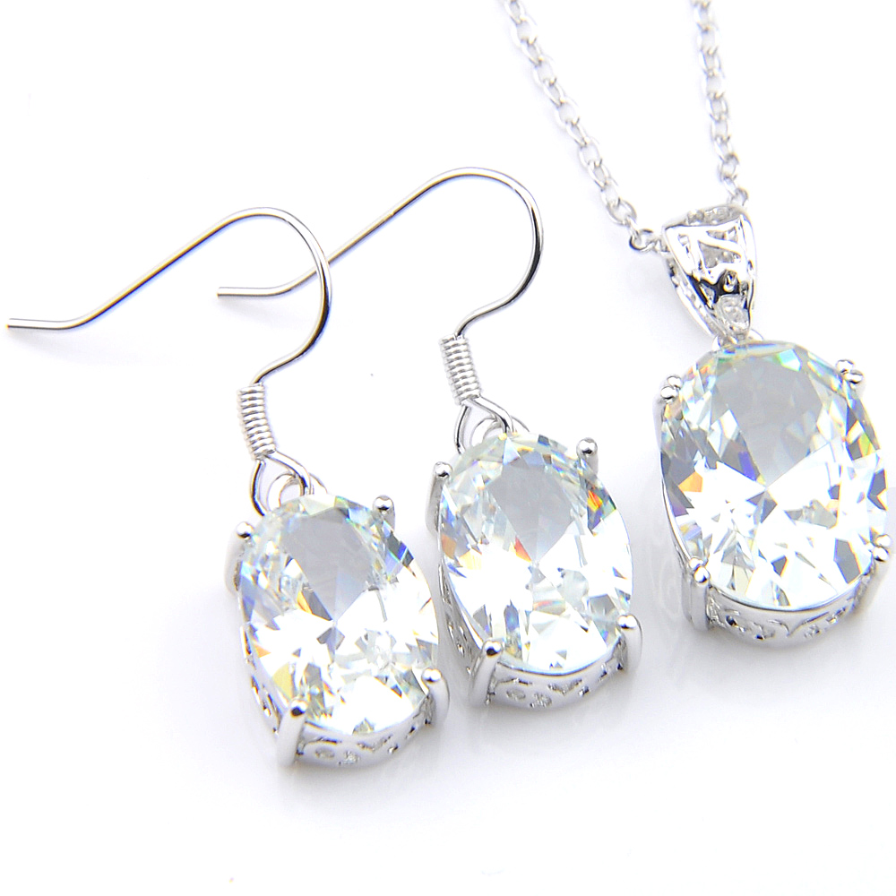luckyshine 5 sets crystal rhinestone sets white ellipse earrings and pendant chain necklace silver women wedding sets free
luckyshine 5 sets crystal rhinestone sets white ellipse earrings and pendant chain necklace silver women wedding sets free