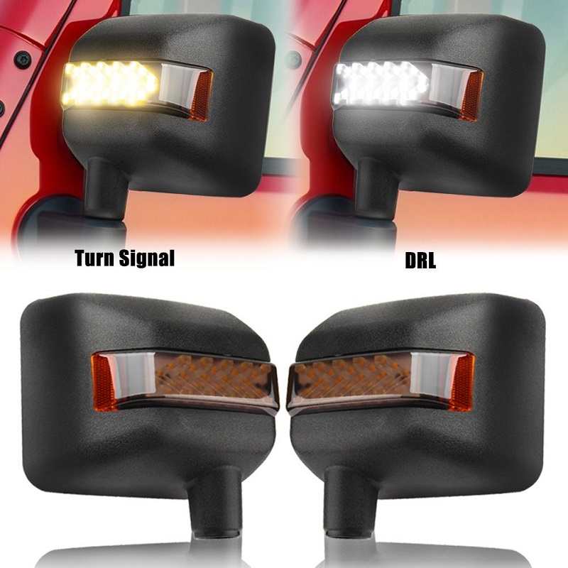 1 Set LED Light Clear Lens Sidelight W/Yellow Rear View Side Mirror Turn Signal Light For Jeep Wrangler JK JKU 2007-2018 от DHgate WW