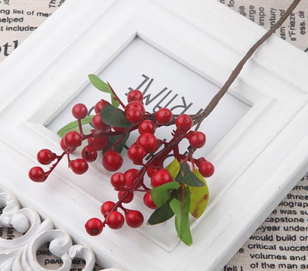 Artificial Christmas Berries Simulation Fruit Berry Flower Branch Foam Fruits Christmas Decorative Wedding Home Party DIY Decor