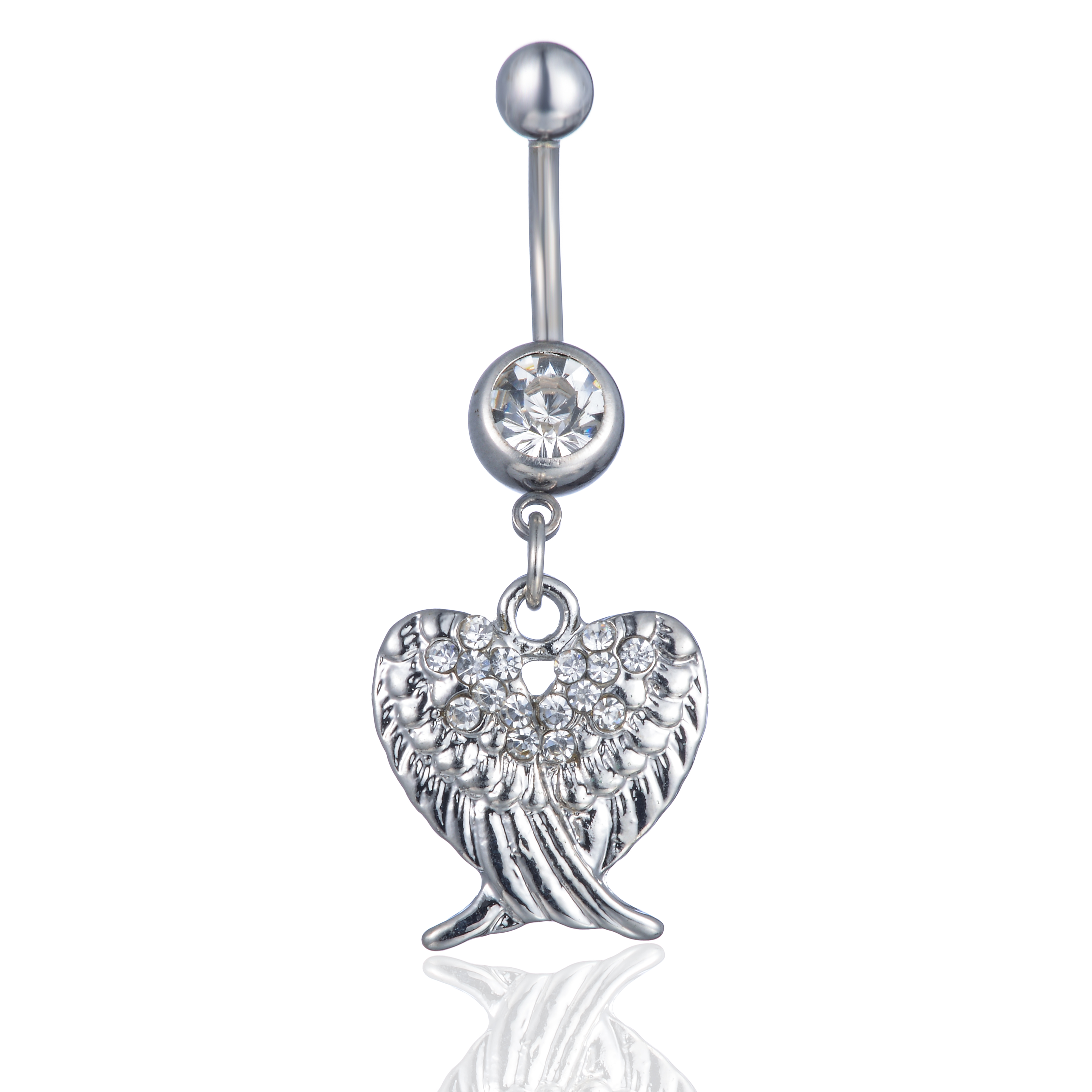 D0041 ( 1 color ) body piercing jewelry Clear Wings Belly Button Navel Rings Dangle Fashion Charm CZ Stone, Silver
D0041 ( 1 color ) body piercing jewelry Clear Wings Belly Button Navel Rings Dangle Fashion Charm CZ Stone, Silver