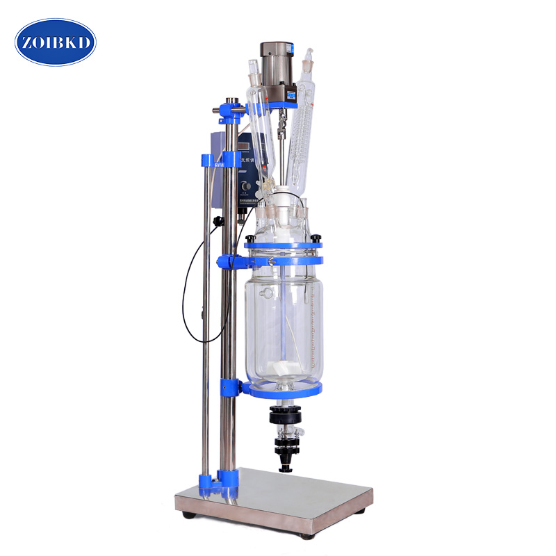 ZOIBKD Lab Supplies 5L University Chemical Laboratory Double-layer Jacket Glass Reactor Borosilicate Vacuum Glass-Reactor Vessel