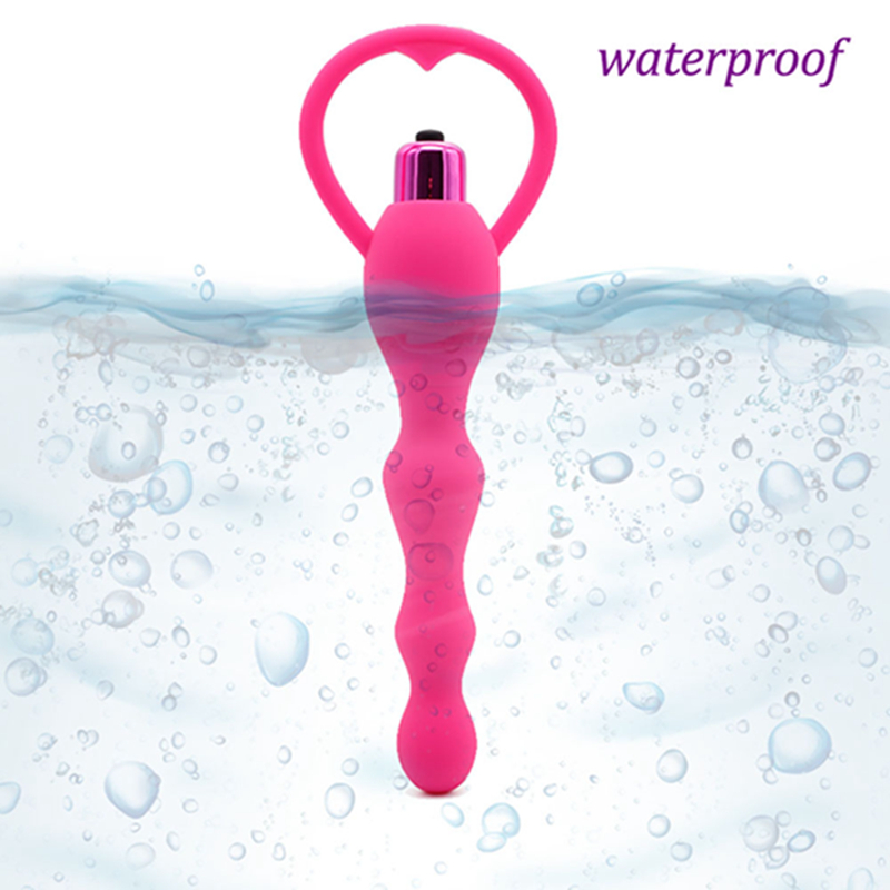 10 Speed Bead Butt Plug Vibration Massager Silicone Battery Powered For Male Female Sex toys J2244