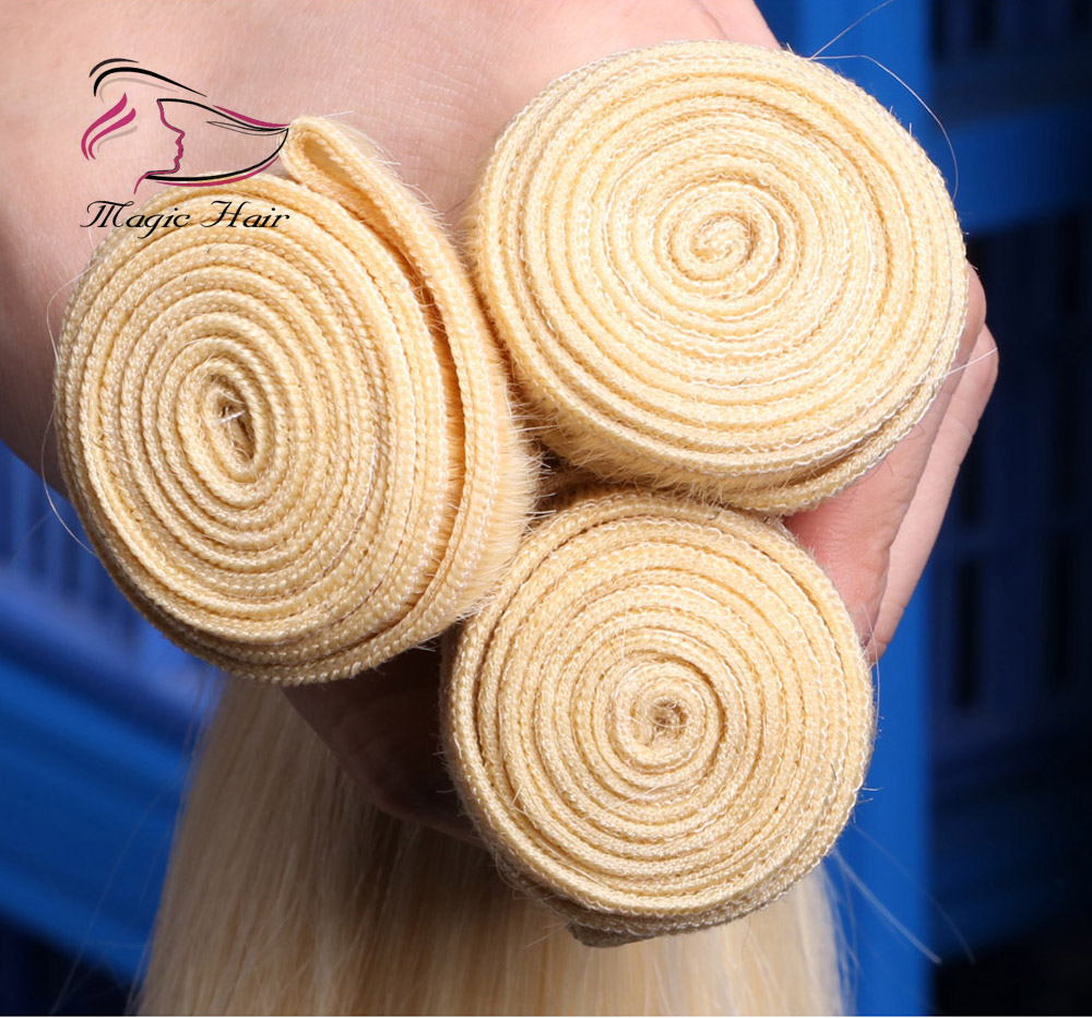 Evermagic 1/3/4 Pcs Lot 613# Blonde Hair Brazilian Body Wave Remy Hair Weft Human Hair Weave Bundles 8-30inch