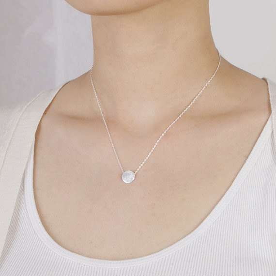 30PCS Brushed Round Circle Necklace Tiny Disk Coin Necklace Geometric Disc Dot Necklace Simple Pie Cake Necklaces for Women