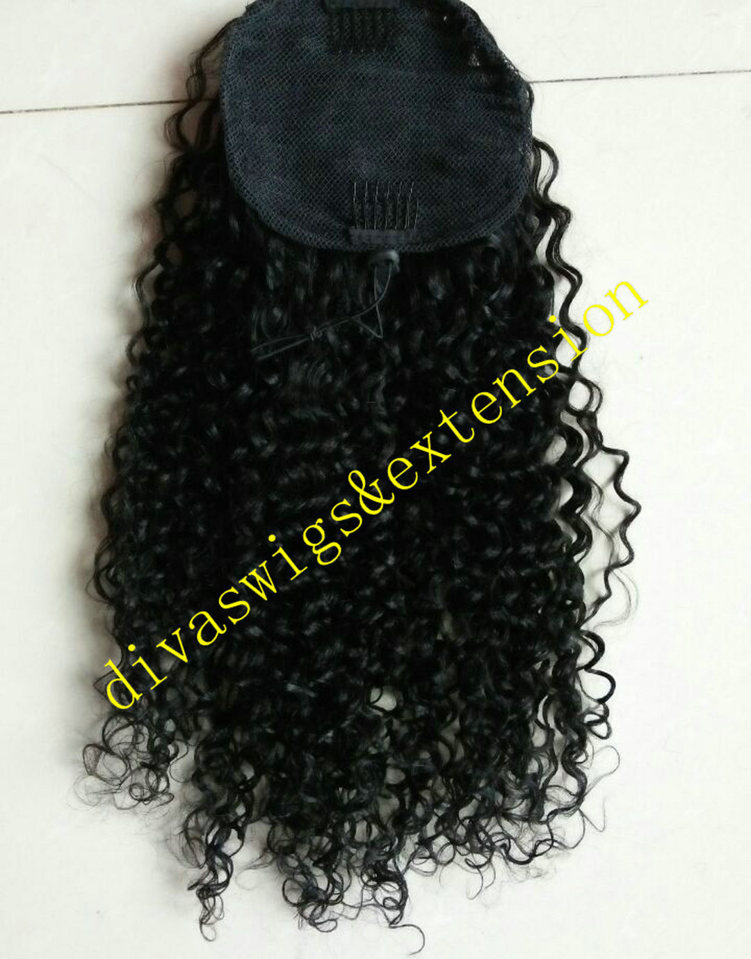 Kinky drawstring ponytail human hair extension natural black curly women ponytail hairpiece clip in140g fashion stylelish ponytail hairstyle