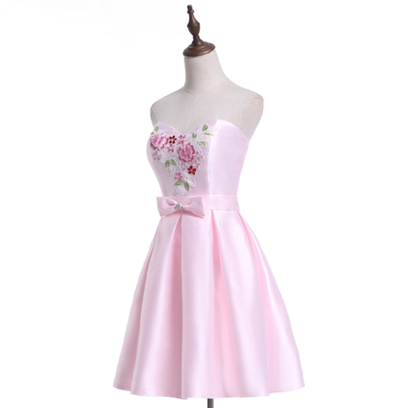2018 New Cheap Sexy Pink Short Prom Dresses Chiffon A Line Plus Size Floor-Length Formal Evening Homecoming Party Gown QC1147