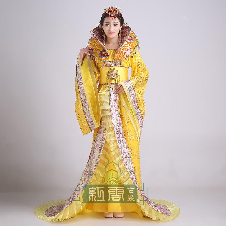 Women's stand collar the noble temperament trailing dress the queen of the tang dynasty clothing Chinese ancient costume hanfu Dress