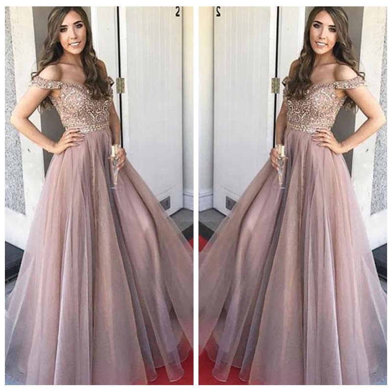 2018 Real Image Prom Dresses Long A Line Off Shoulder Beaded Lace Tulle SweepTrain Evening Party Gowns, Gold
2018 Real Image Prom Dresses Long A Line Off Shoulder Beaded Lace Tulle SweepTrain Evening Party Gowns, Gold