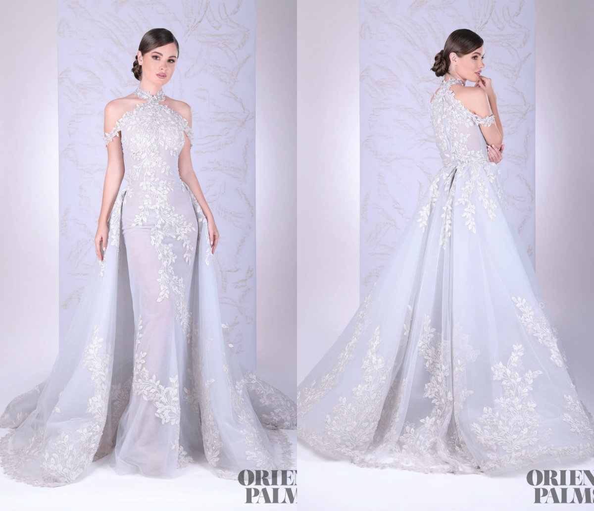 Luxury Mermaid Prom Dresses With Detachable Train Off The Shoulder Illusion Lace Appliques Sweep Train Evening Dress Girls Pageant Gowns