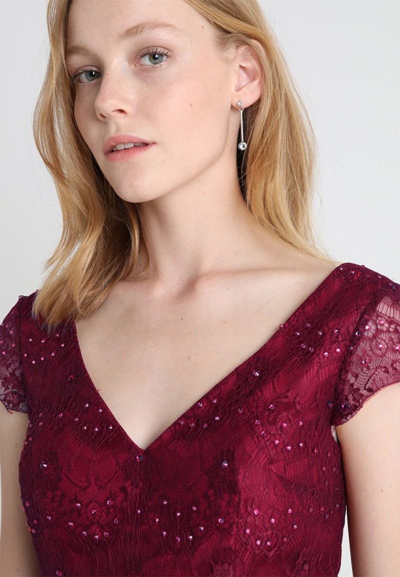 Dark Red Mother Of The Bride Dresses Custom Made Lace Sequins Beaded Chiffon Floor Length Mother Formal Dress Evening Prom Gowns