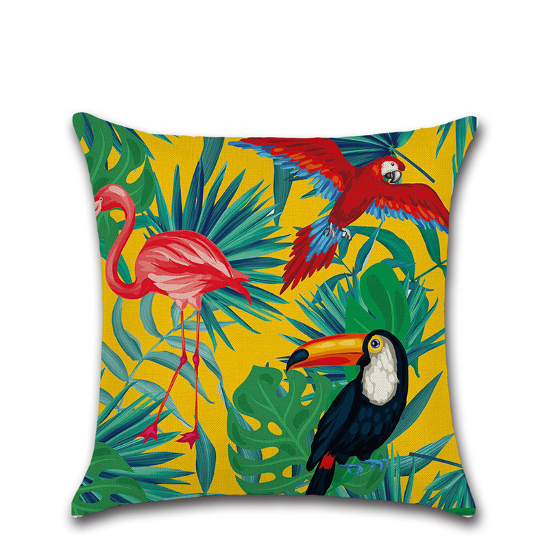 New Green Plants Pillow Case Pillowcase Cotton Linen Ethnic Pillow Cover Bedroom Throw Covers