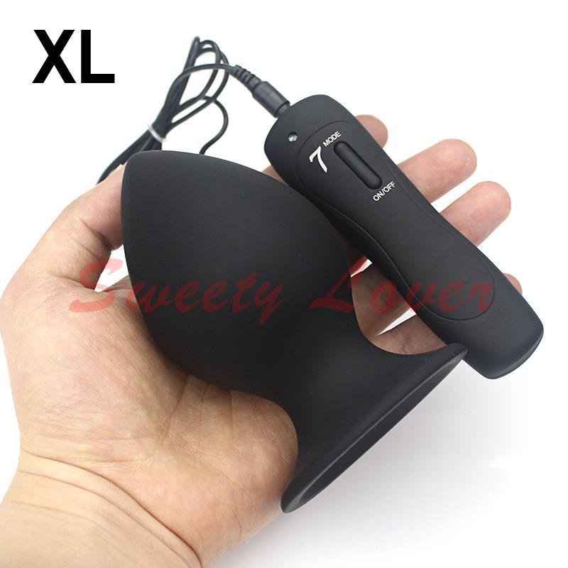 Super Big Size 7 Mode Vibrating Silicone Butt Plug Large Anal Vibrator Huge Anal Plug Unisex Erotic Toys Sex Products L XL XXL Y18102605