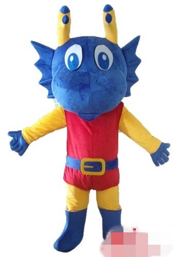 Custom Blue dragon mascot costume Adult Size free shipping