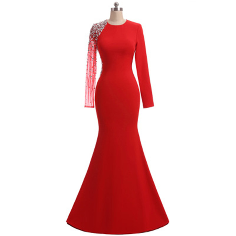 2018 Hot Sale Sexy Red Crystal Long Sleeve Mermaid Party Gowns With Sequins Satin Floor-Length evening Formal Celebrity Dresses BE02, Same as picture
2018 Hot Sale Sexy Red Crystal Long Sleeve Mermaid Party Gowns With Sequins Satin Floor-Length evening Formal Celebrity Dresses BE02, Same as picture