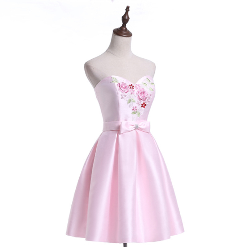 2018 New Cheap Sexy Pink Short Prom Dresses Chiffon A Line Plus Size Floor-Length Formal Evening Homecoming Party Gown QC1147
