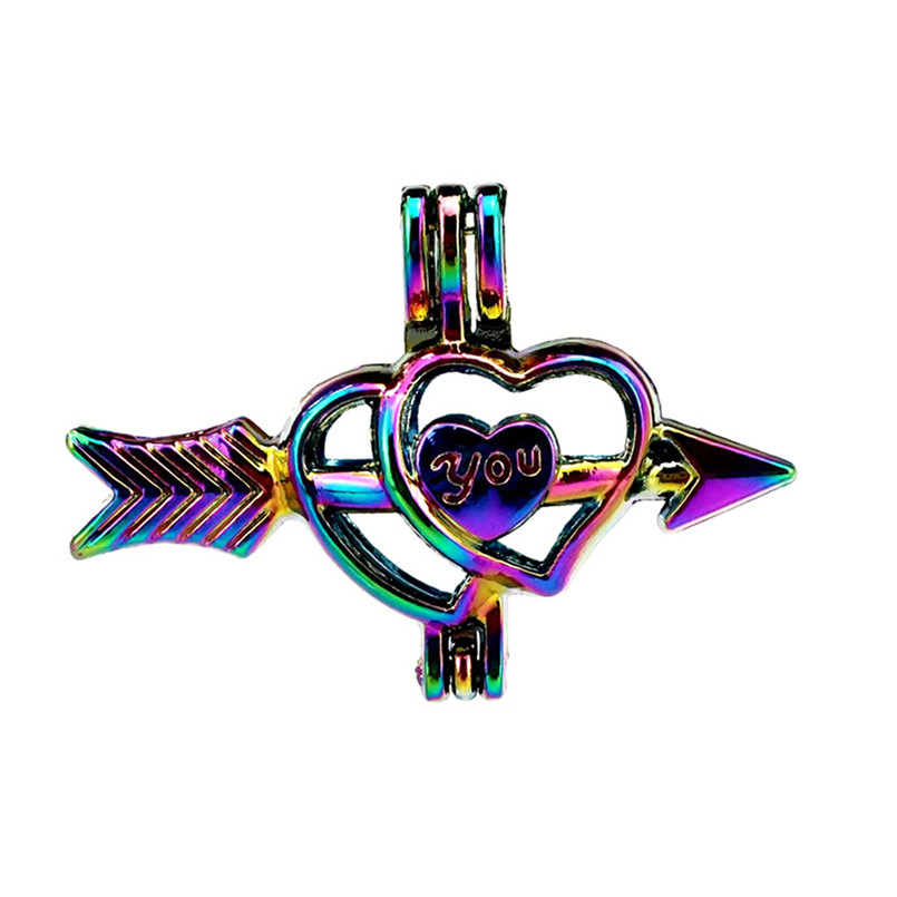 10pcs/lot Rainbow Color Heart Arrow Beads Cage Locket Pendant Diffuser Aromatherapy Perfume Essential Oils Diffuser Floating Pom, Silver
10pcs/lot Rainbow Color Heart Arrow Beads Cage Locket Pendant Diffuser Aromatherapy Perfume Essential Oils Diffuser Floating Pom, Silver