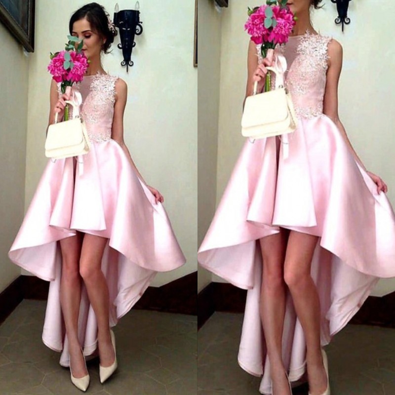 Modest 2017 Pink High Low Prom Dresses Cheap Bateau Lace Applique Elastic Silk Like Satin Short Front Long Back Formal Party Gown EN12272, Blue
Modest 2017 Pink High Low Prom Dresses Cheap Bateau Lace Applique Elastic Silk Like Satin Short Front Long Back Formal Party Gown EN12272, Blue