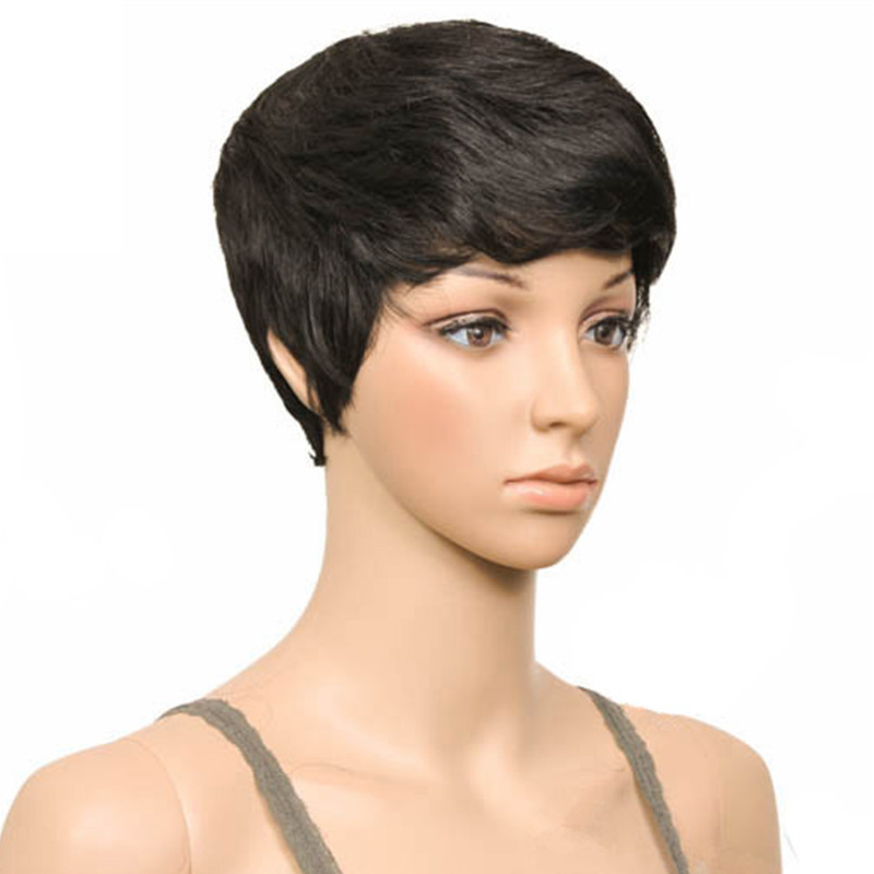 Wigs for black women Pixie cut short human hair wigs for black women bob Machine wigs with baby hair for Africans Free shopping