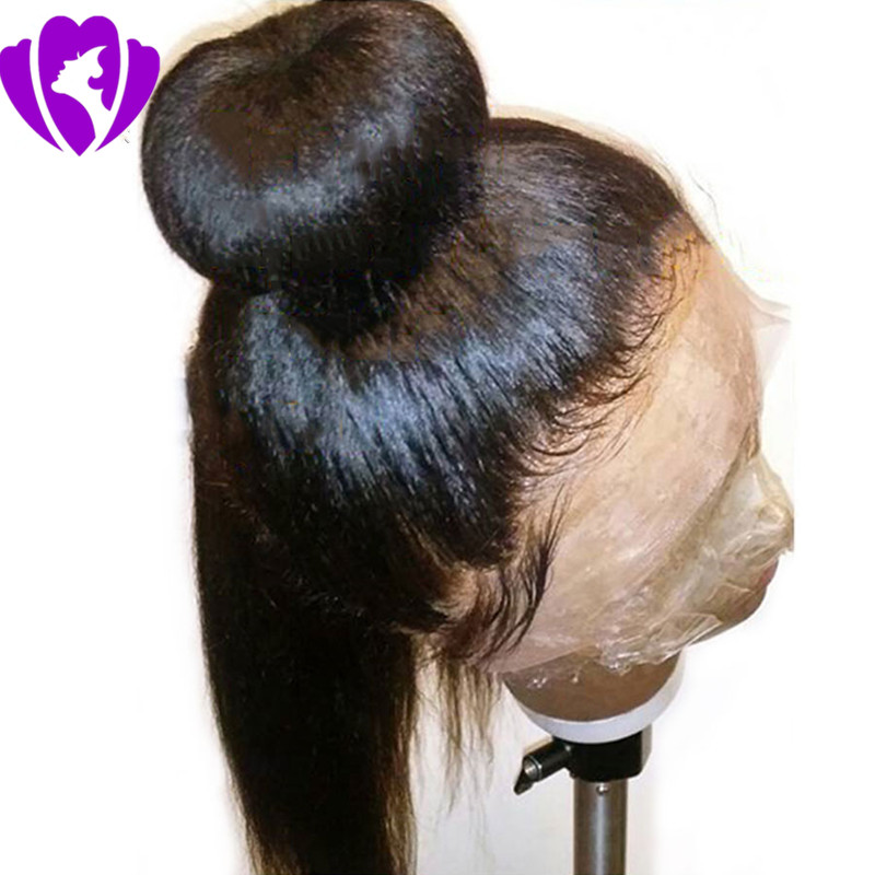 150density Free Part Natural Long yaki Straight Synthetic Lace Front Wig for black women black/brown /burgundy color heat resistant hair wig