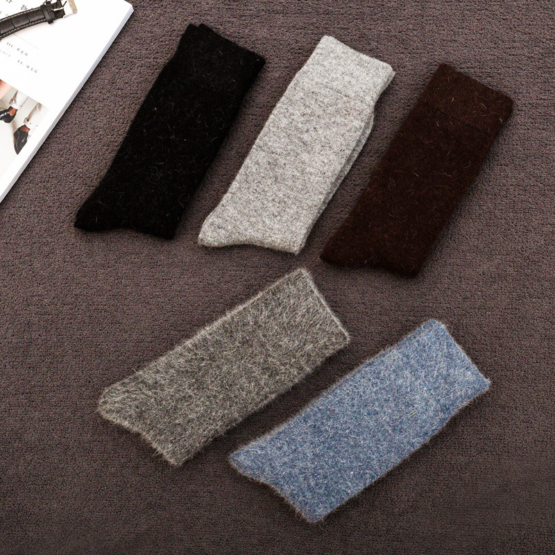 Wholesale- 2017 New High Quality Thick Angola Rabbit&Merino Wool Socks 3pairs/lot Man Socks Classic Business Winter Socks For Men Long sock