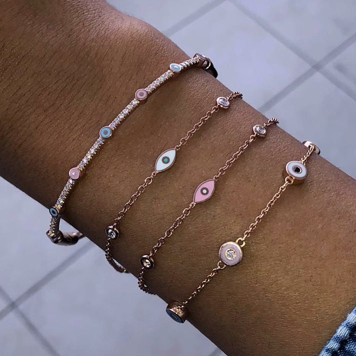 Boho turkish evil eye bangle bracelet for women lucky jewelry fashion 2018 cz band classic design trendy jewelry bracelet