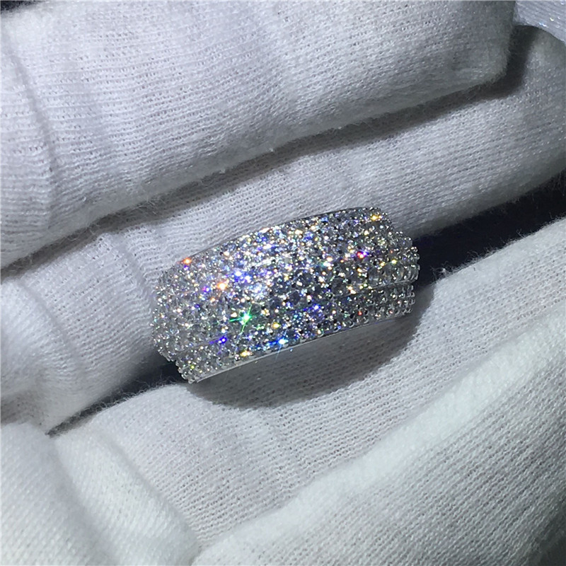 Victoria Wieck Women Fashion 300pcs Diamonique Cz 925 Sterling silver Engagement wedding band ring for women jewelry Gift