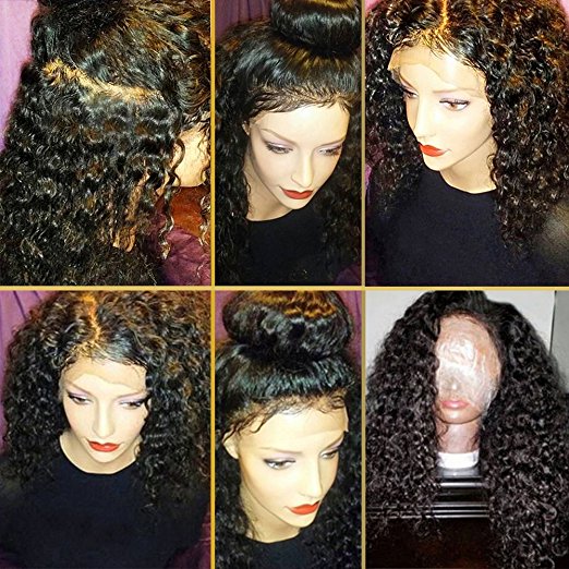 360 full Lace Frontal Wig kinky curly Pre-Plucked Hairline hd Front Human Hair 360 Wigs for Black Women 12inch 130% Density diva2