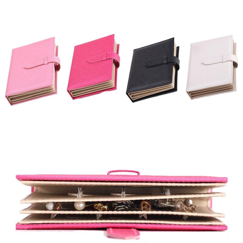 STOOG 2017 Stud Earrings Collection Book Portable Jewelry Display Storage Box Case Bin makeup organizer jewelry box porta joias