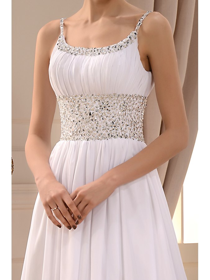 vestido de novia New Beaded Spaghetti Straps Beach Wedding Dress Boho Scoop Chiffon Bridal Wedding Gowns Robe De Mariage Custom Made