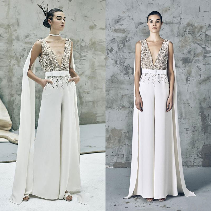 Special Design Elie Saab Jumpsuit Prom Dresses Sheer Sequins Beaded V Neck Formal Evening Gowns with Wrap Saudi Style Reception Dress, Royal blue
Special Design Elie Saab Jumpsuit Prom Dresses Sheer Sequins Beaded V Neck Formal Evening Gowns with Wrap Saudi Style Reception Dress, Royal blue