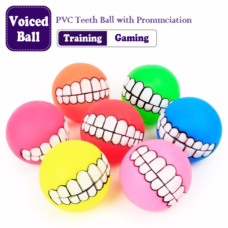 Pet Puppy Dog Funny Ball Teeth Silicon Chew Sound Dogs Play New Funny Pets Dog Puppy Ball Teeth Toy