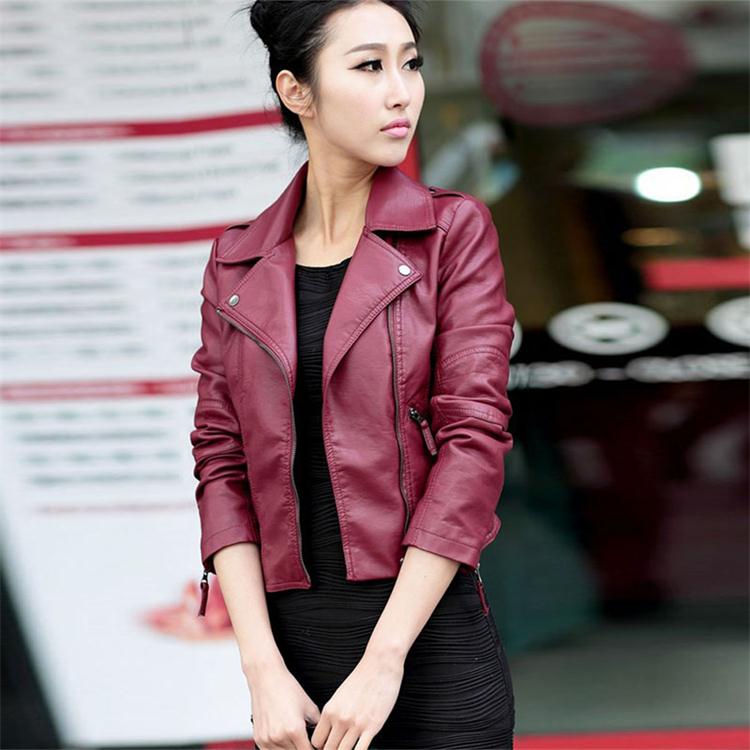 New Autumn Casual Leather Jacket Women 2018 Zipper Turn-down Collar Faux Leather Jacket Coat Ladies PU Moto Biker Zevrez