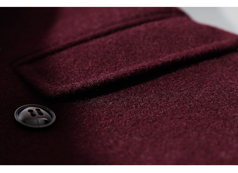 Notched Lapel Double Breasted Warm Kids Wear Windproof Child Coats Color Dark Red And Navy Thicken Winter Kids Formal Clothes For Sale