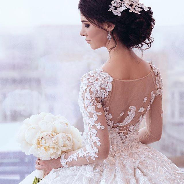 luxury pearls beaded lace ball gown wedding dresses arabia princess royal cathedral train long sleeves bridal gown