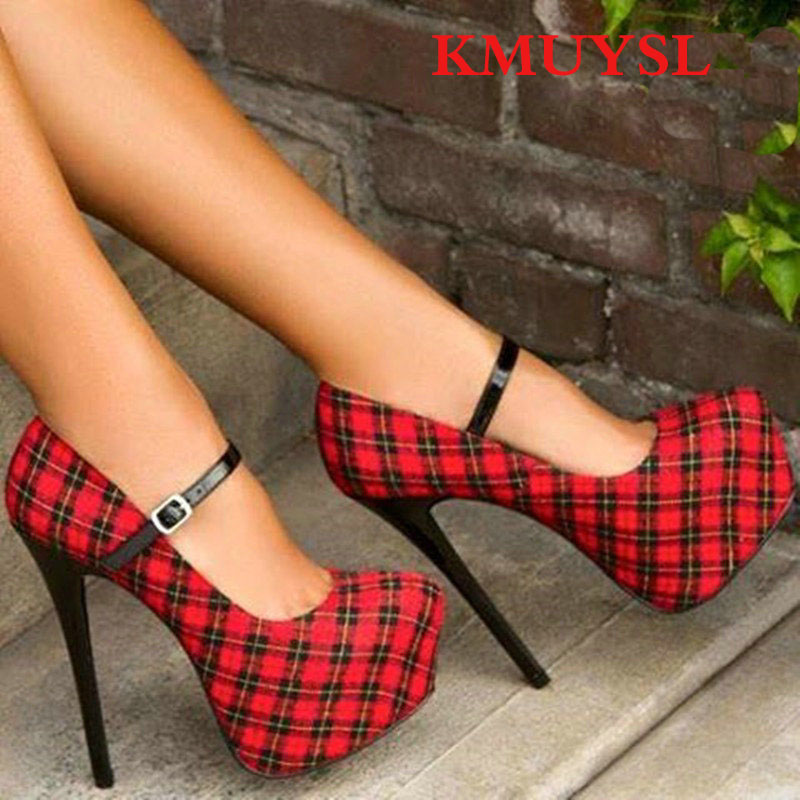 fashion super high heel 14.5cm red plaid women shoes waterproof style 4.5cm lady shoes for woman plus size
fashion super high heel 14.5cm red plaid women shoes waterproof style 4.5cm lady shoes for woman plus size