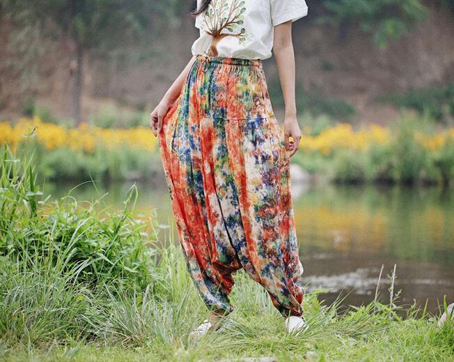 Women Casual Pants Female Trousers Baggy Boho Harem Pants Wide Leg Bloomers Smocked Casual Pants Leisure Wear, Multi
Women Casual Pants Female Trousers Baggy Boho Harem Pants Wide Leg Bloomers Smocked Casual Pants Leisure Wear, Multi